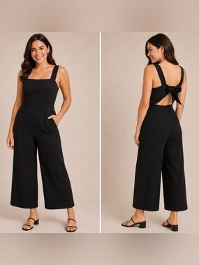 Madewell Black Tie Back Jumpsuit